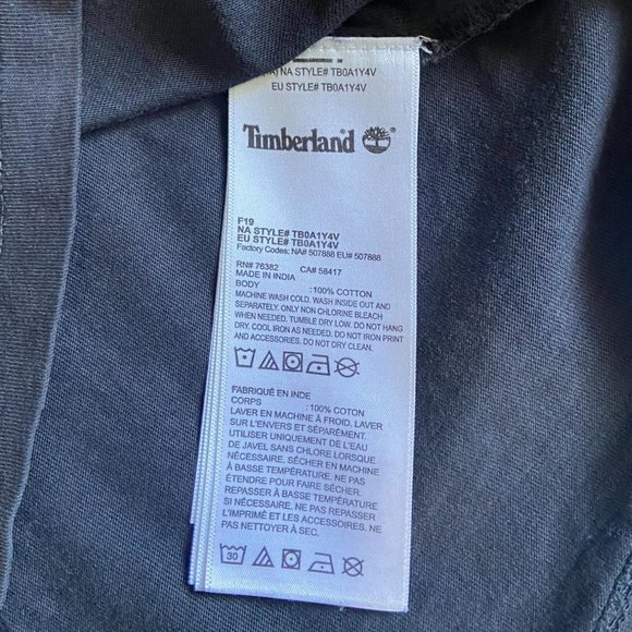 TIMBERLAND (Size M) Brand Logo Black Tee - Picture 5 of 5